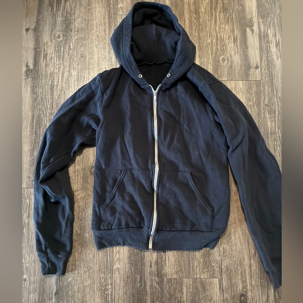 American Apparel Black Zip-Up Hooded Sweatshirt